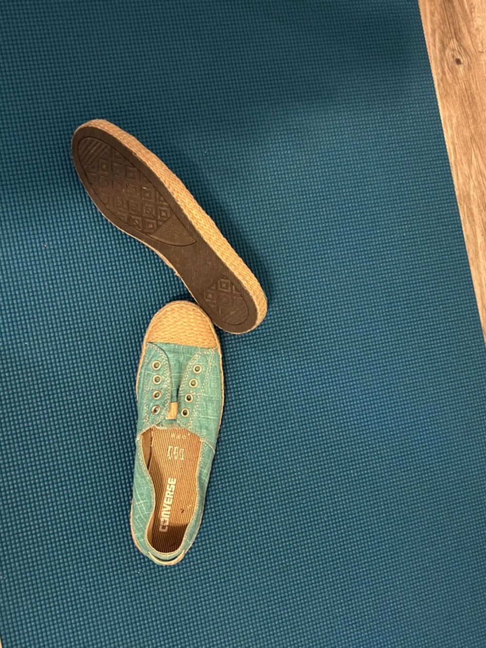 Converse Teal Canvas Espadrille Slip-On Sneakers
